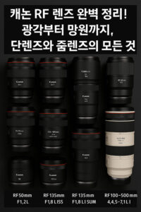 Read more about the article 캐논 RF 렌즈 완벽 정리! 광각부터 망원까지, 단렌즈와 줌렌즈의 모든 것