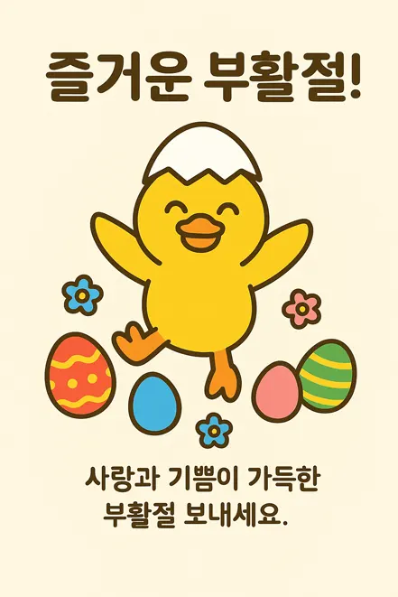 인사하는 병아리 캐릭터