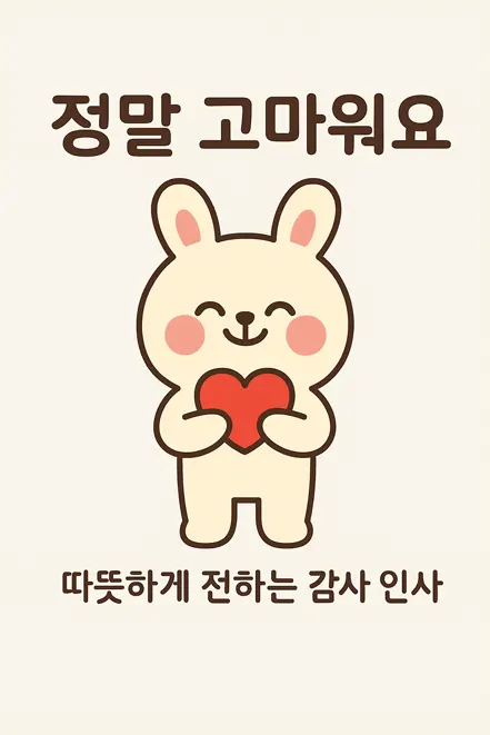 감사의 마음을 전하는 토끼 캐릭터 일러스트