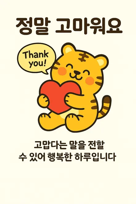 감사를 전하는 곰 캐릭터 일러스트