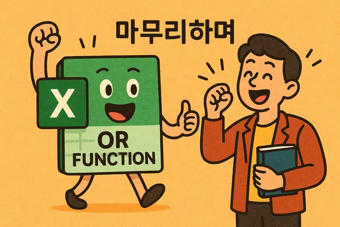 엑셀 OR 함수 마무리 일러스트