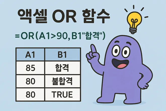 엑셀 OR 함수 간단 예제