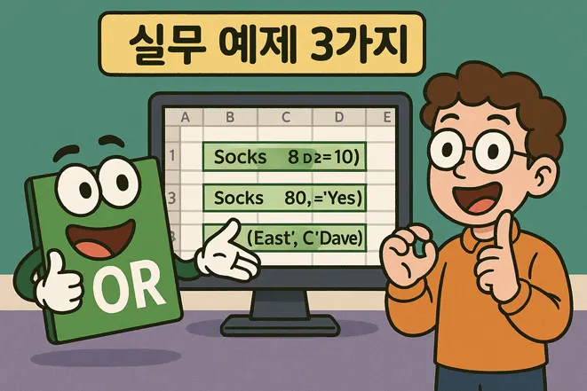 엑셀 OR 함수의 실무 예제 3가지 소개 이미지