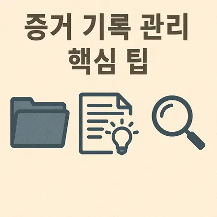 증거 기록 관리 핵심 팁 아이콘 이미지