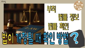 Read more about the article 법이 바뀔 때 개정될 때 꼭 확인해야 할 법 부칙 확인 방법 – 일반인도 쉽게 알 수 있는 방법