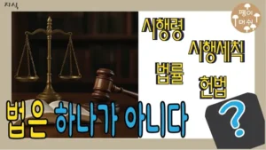 Read more about the article 법의 구조와 종류 – 헌법 법률 시행령 시행세칙까지 제대로 이해하기