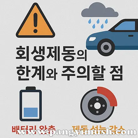 전기차 회생제동의 한계와 주의할 점을 설명하는 인포그래픽
