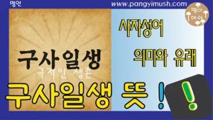 구사일생 사자성어 의미와 유래 썸네일 이미지