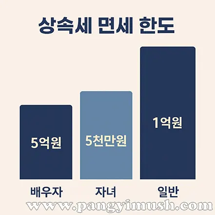 상속세 면세 한도를 시각적으로 표현한 인포그래픽