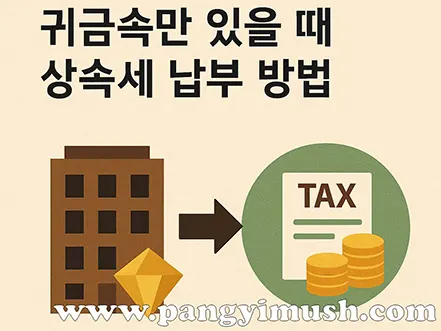 부동산이나 귀금속만 있을 때 상속세 납부 방법을 설명한 인포그래픽
