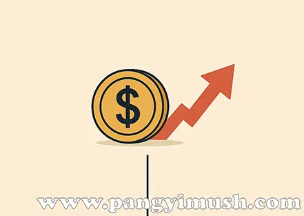 달러 동전과 상승 화살표로 환율 변동을 표현한 일러스트