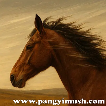 말의 귀를 스치는 바람을 표현한 마이동풍 배경 이미지