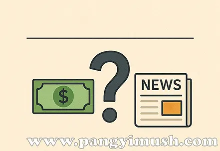 달러 지폐, 물음표, 뉴스 아이콘으로 환율 관리 필요성을 표현한 이미지