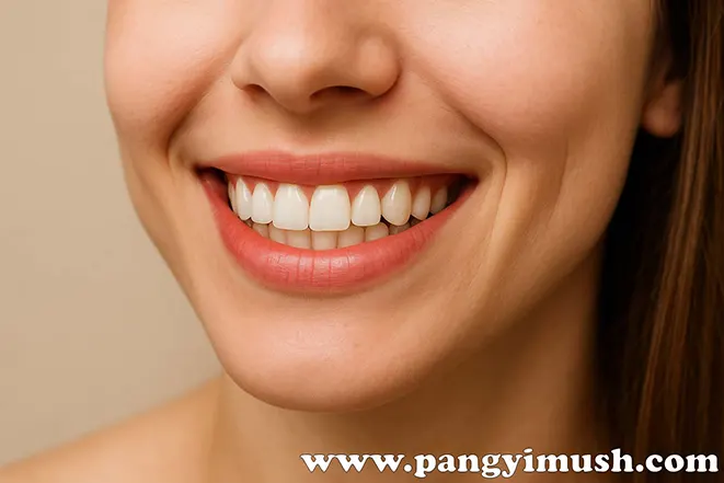 입술과 치아가 조화를 이루며 웃고 있는 모습으로 수어지교의 상생과 협력 관계를 상징적으로 표현한 사진