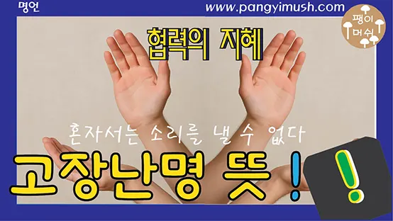 Read more about the article 고장난명 뜻과 유래 — 혼자서는 이룰 수 없는 협력의 지혜