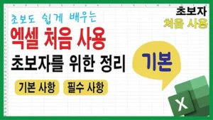 엑셀을 처음 사용하는 초보자를 위한 기본 사용 정리 썸네일 이미지