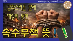 Read more about the article 속수무책(束手無策)의 뜻과 유래 – 우리는 왜 이 말에 공감하는가