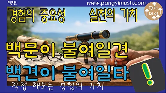 You are currently viewing 백문이 불여일견 백견이 불여일타 뜻과 교훈 – 직접 해보는 경험의 가치