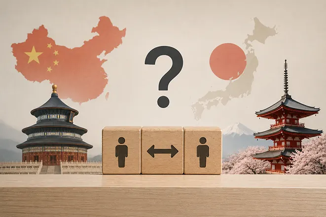 중국과 일본에서도 불가근불가원과 비슷한 표현을 사용하는지 설명하는 이미지