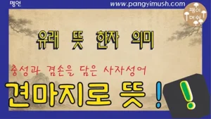 견마지로 뜻과 유래를 설명하는 전통 한자 배경의 사자성어 썸네일 이미지