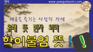 Read more about the article 학이불염(學而不厭) 뜻과 유래 – 배우는 것을 즐기고 배우는 것을 싫어하지 않는 사람의 자세