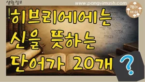 Read more about the article 히브리어에는 왜 신을 뜻하는 단어가 20개나 있을까? 유대인들의 특별한 언어와 사고방식